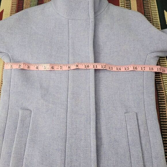 J. Crew Stadium Cloth Cocoon Lilac French Purple Wool Coat Sz 00 Nello Gori B277 - Picture 8 of 11